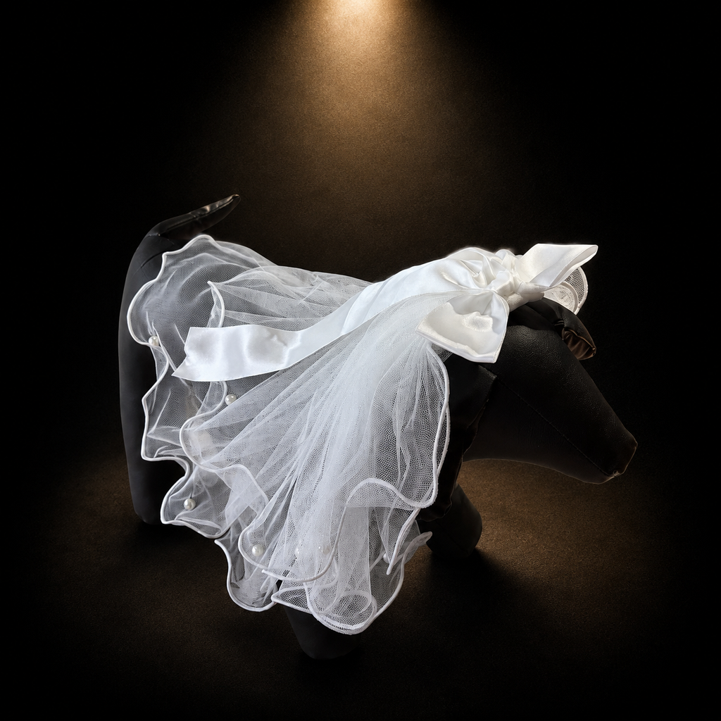 White Tulle Pet Veil Hair Clip wedding accessories