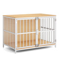 40 Inch Dog Crate Furniture Dog Kennel with Dual Lockable Double Doors Natural