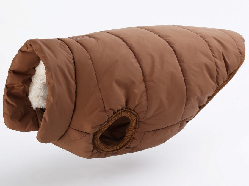 Pet clothing dog clothing warm waterproof outdoor pet supplies Brown