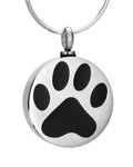 Pet Round Paw Ashes Necklace Pendant