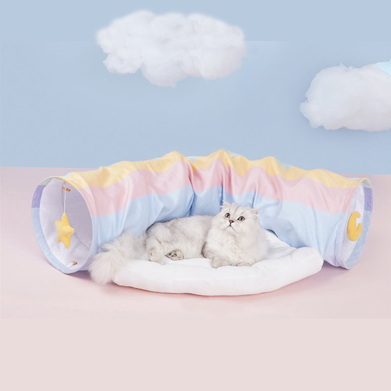 Pet Cats Tunnel Toy Interactive Play Toy Colorful