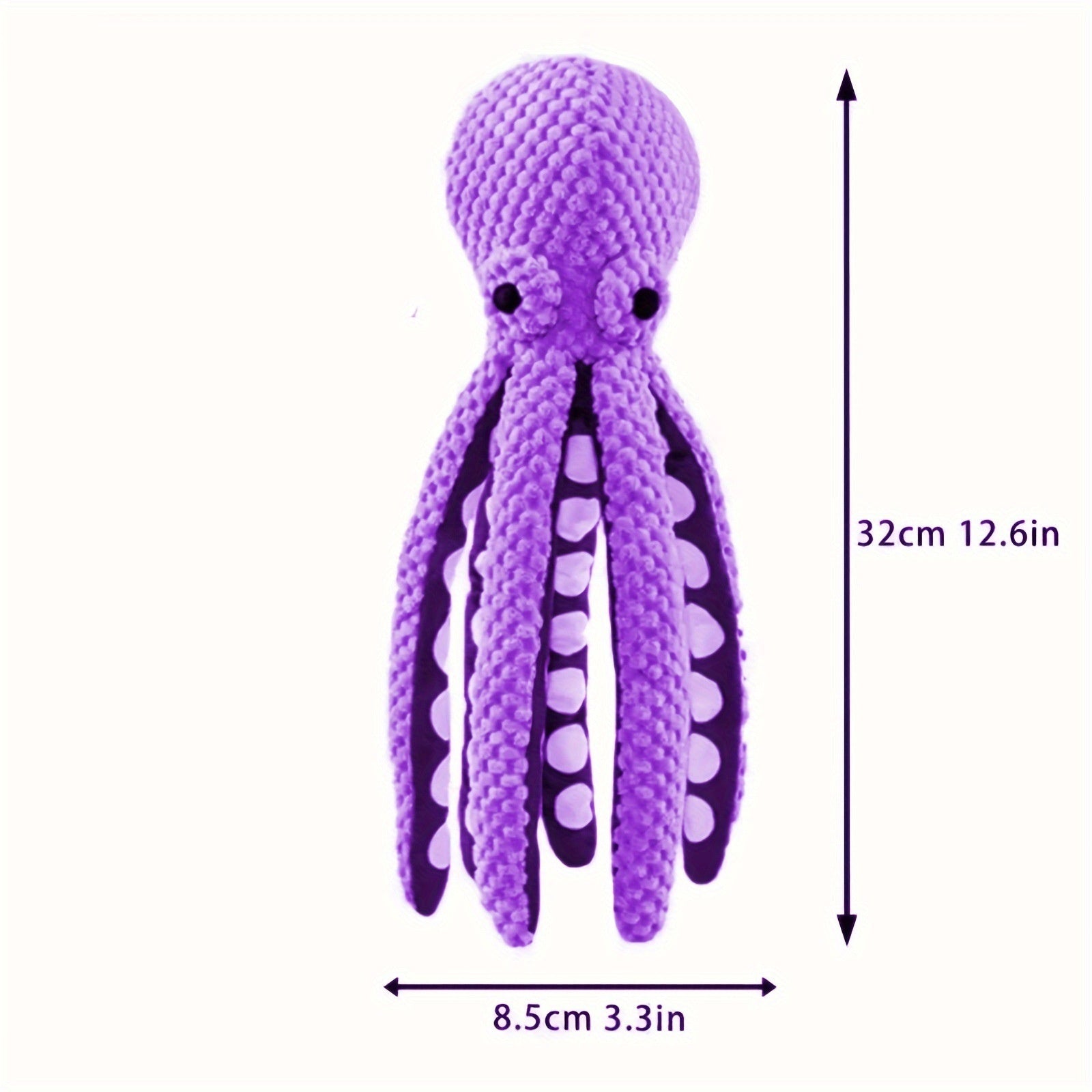 Plush Pet Toy With Squeaking Teeth Of Pet Six Clawed Fish Purple