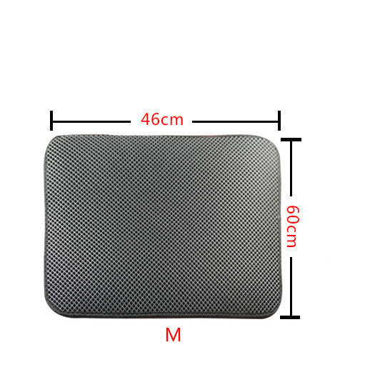 Double Layer Litter Cat Bed Pads Pet Cat Litter Mat Trapping Pets Litter Box Mat Pet Product Bed For Cats House Clean Mat M Grey