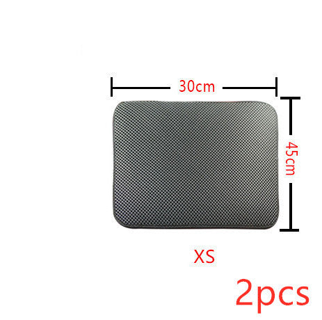 Double Layer Litter Cat Bed Pads Pet Cat Litter Mat Trapping Pets Litter Box Mat Pet Product Bed For Cats House Clean Mat XS2PC Grey