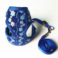Small Dog & Cat Leash – Cute Floral Pattern | 4 Colors, S & L Blue