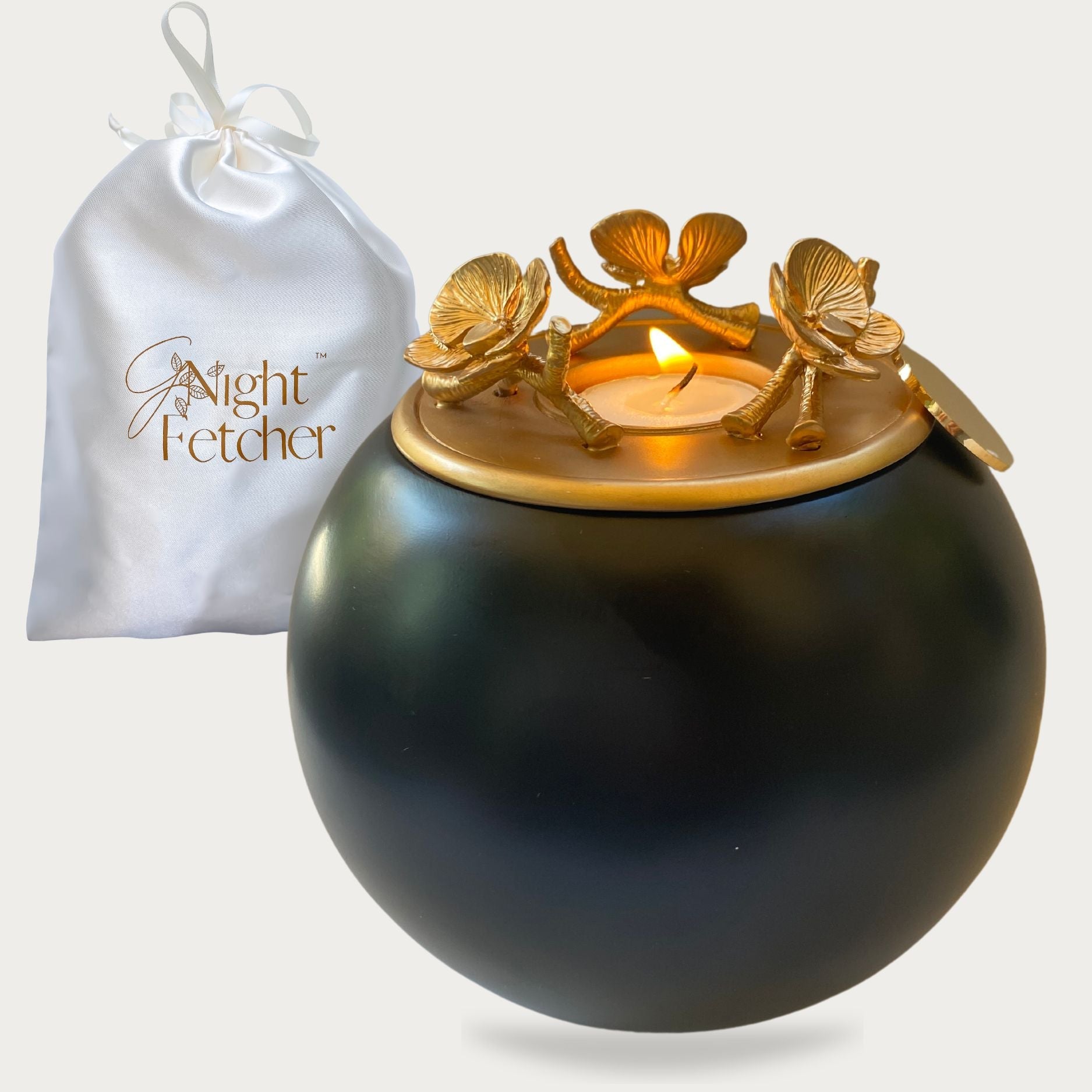Orchid Urn for Dog & Pet Ashes - Handmade Default (no engraving) Onyx Gold