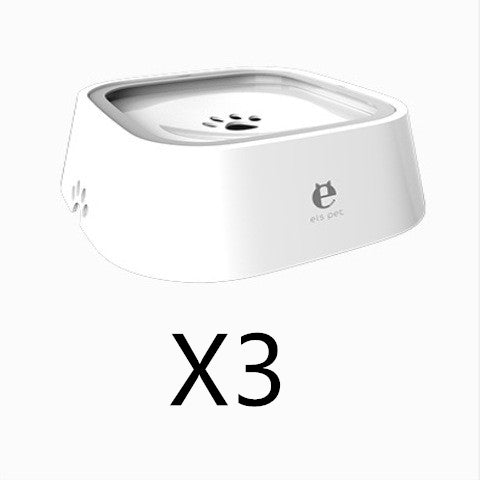1.5L Cat Dog Water Bowl Carried Floating Bowl Anti-Overflow Slow Water Feeder Dispenser Pet Fountain ABS&PP Dog Supplies White 3pcs