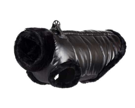 Pet Anti-light Warm New Article Clothing Winter Dog Down Jacket Waterproof Pets Clothes For Small Dogs Black Fluff two feet
