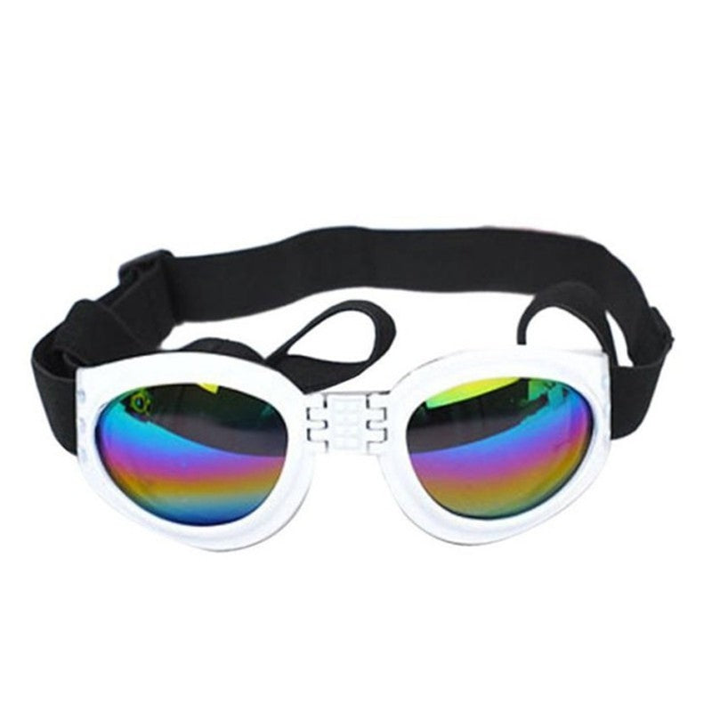 Dog Sunglasses Foldable Medium Size Waterproof Goggles UV Protection Glasses For Pets White