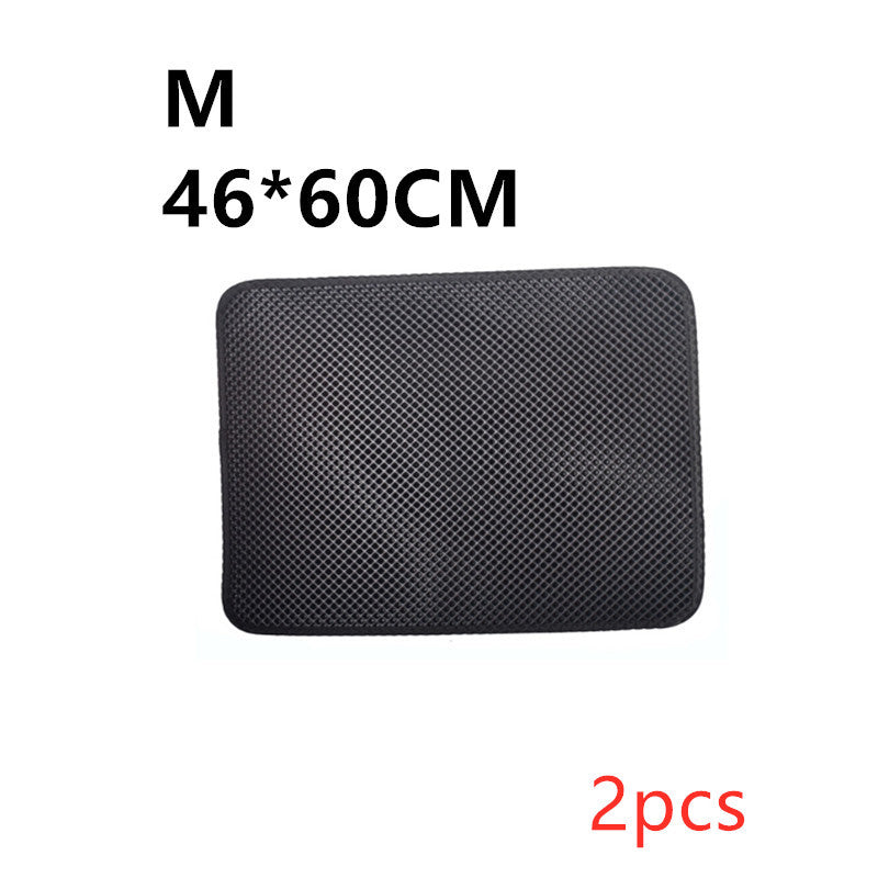 Double Layer Litter Cat Bed Pads Pet Cat Litter Mat Trapping Pets Litter Box Mat Pet Product Bed For Cats House Clean Mat M 2PC Black