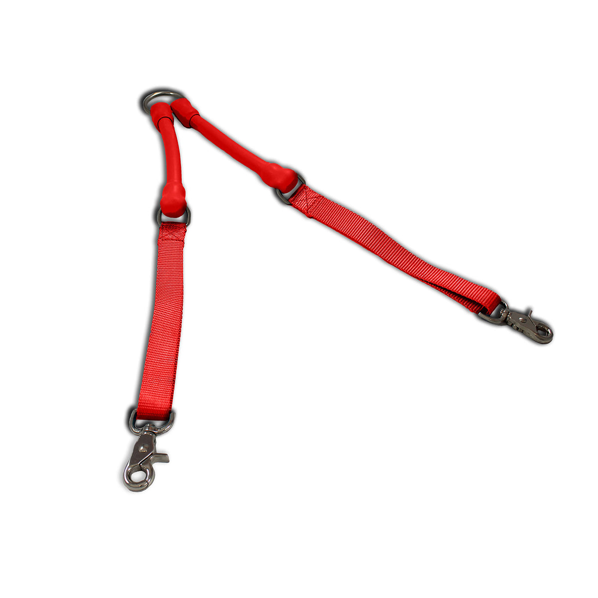 2 Dogs on 1 Leash - CRAZYcoupl'r SMALL: 6-15 lbs. (each dog) Red