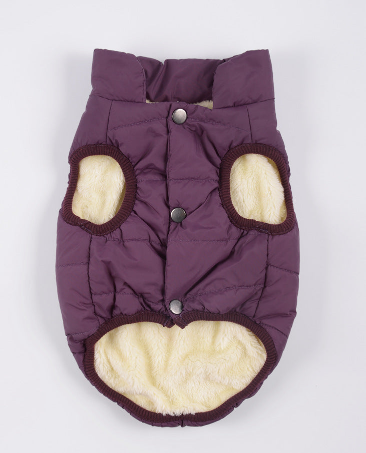 Pet clothing dog clothing warm waterproof outdoor pet supplies Purple