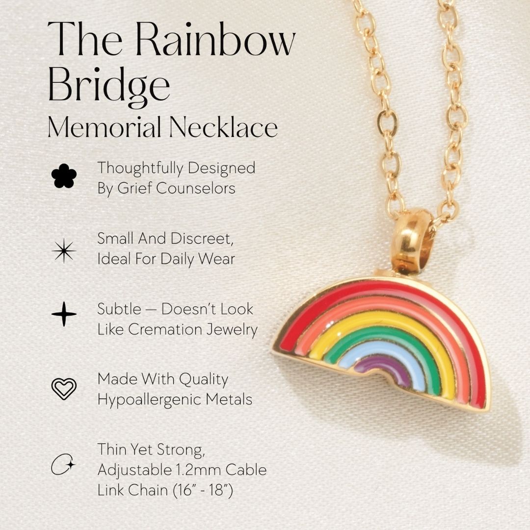 Rainbow Bridge - Cremation Necklace for Dog & Pet Ashes - Rainbow