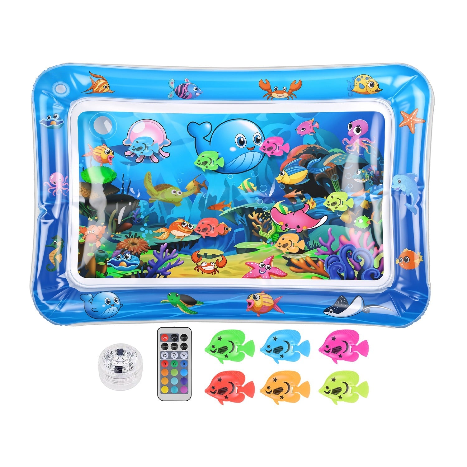 Cat Water Mat with Floating Fish & LED Lights