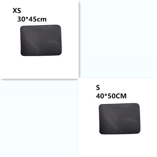 Double Layer Litter Cat Bed Pads Pet Cat Litter Mat Trapping Pets Litter Box Mat Pet Product Bed For Cats House Clean Mat XS and S Black