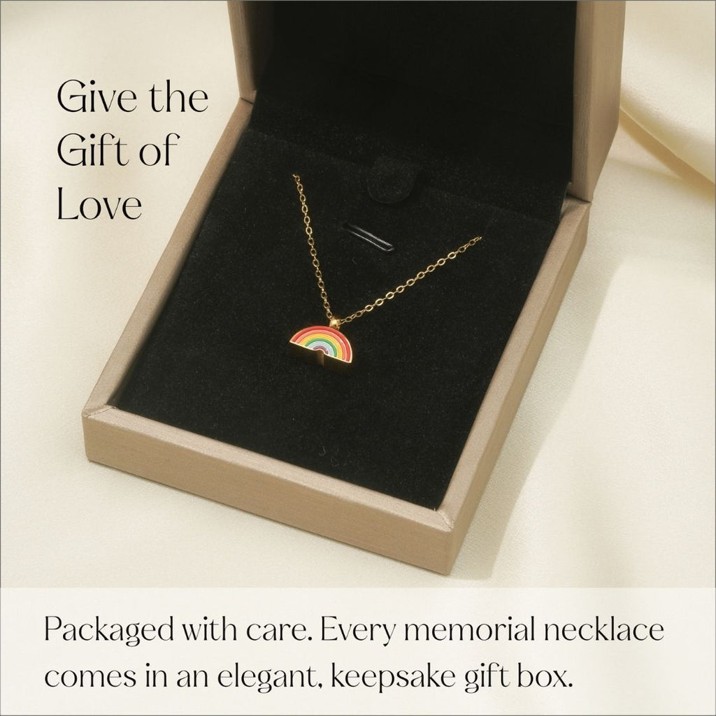 Rainbow Bridge - Cremation Necklace for Dog & Pet Ashes - Rainbow