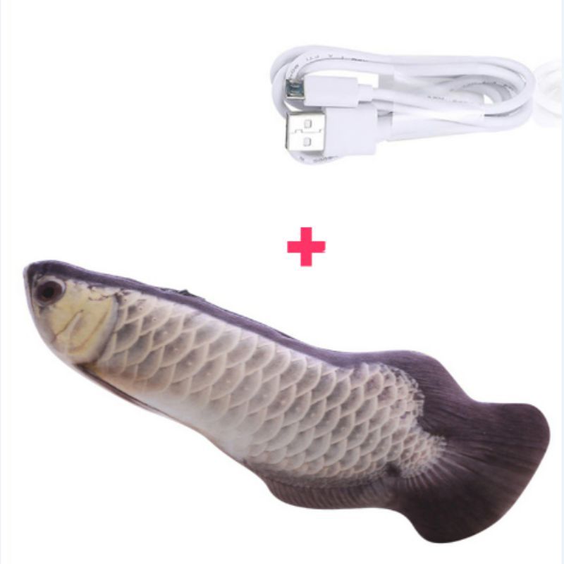 Electric Funny Cat Simulation Fish Beating Usb Jumping Cat Toy Arowana