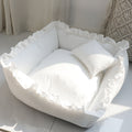 Princess Dog Bed Sofa Pet for Small Dogs Cat White