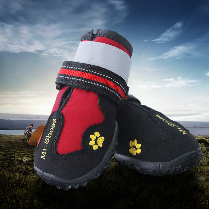 Waterproof Shoes/Boots for Medium Large Dogs Red
