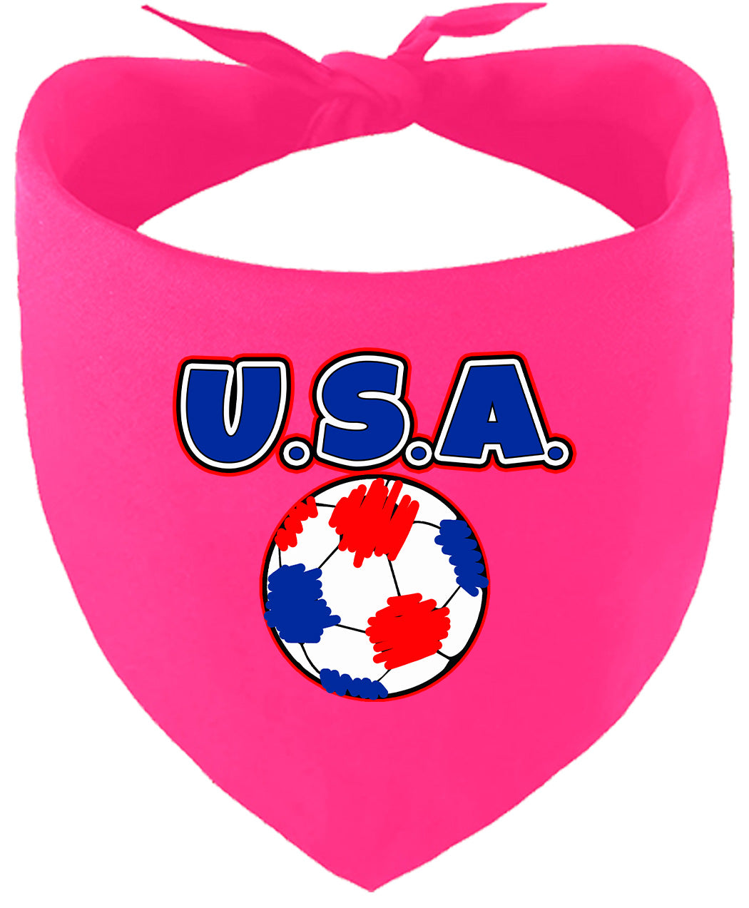 USA Soccer Pet Bandana Bright Pink