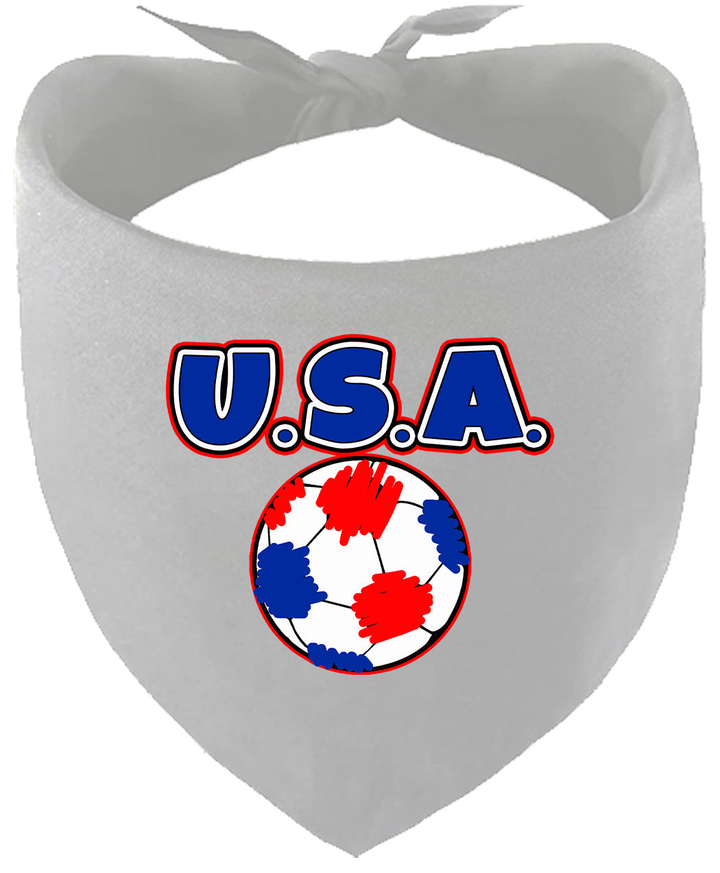 USA Soccer Pet Bandana Grey