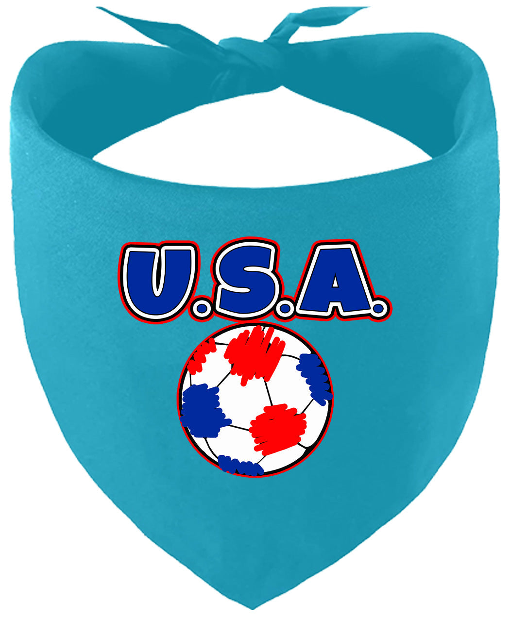 USA Soccer Pet Bandana Turquoise
