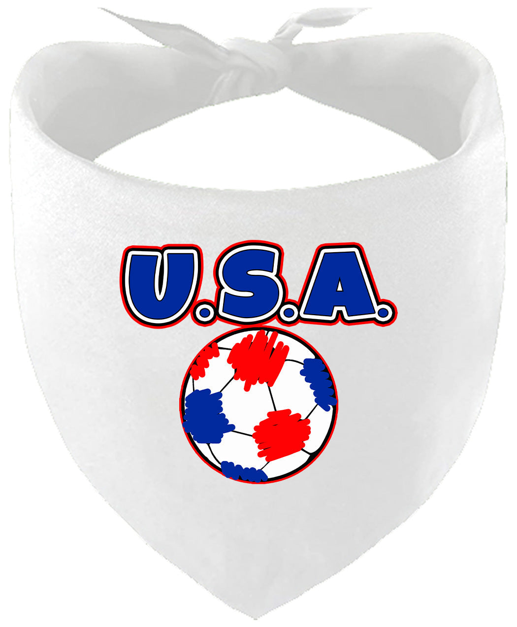 USA Soccer Pet Bandana White