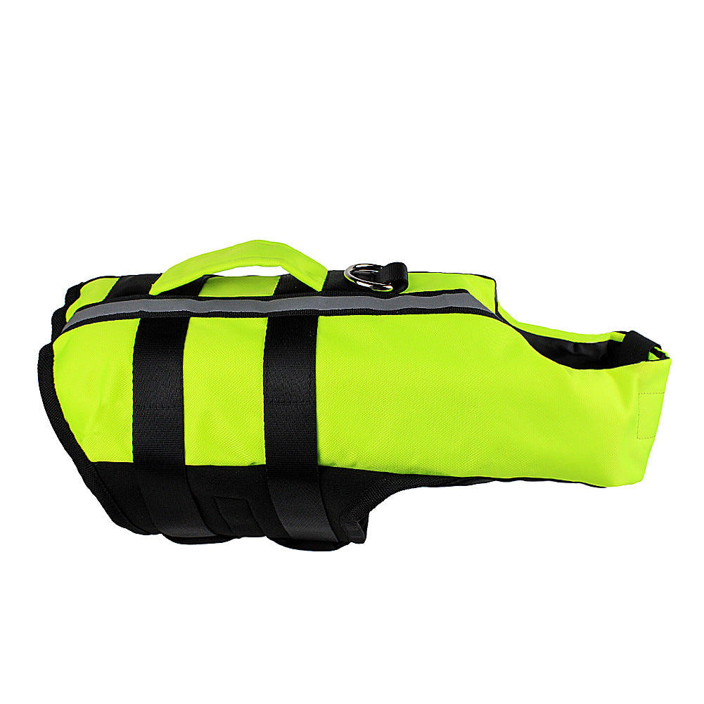 Inflatable Diving Fabric Pet Life Preserver Safety Dog Swimming Pool Vest Green