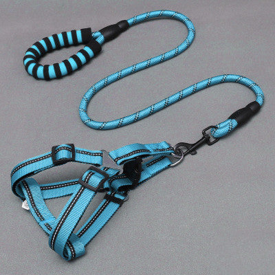 Pet Supplies Dog Leash Dog Leash Chest Harness Blue