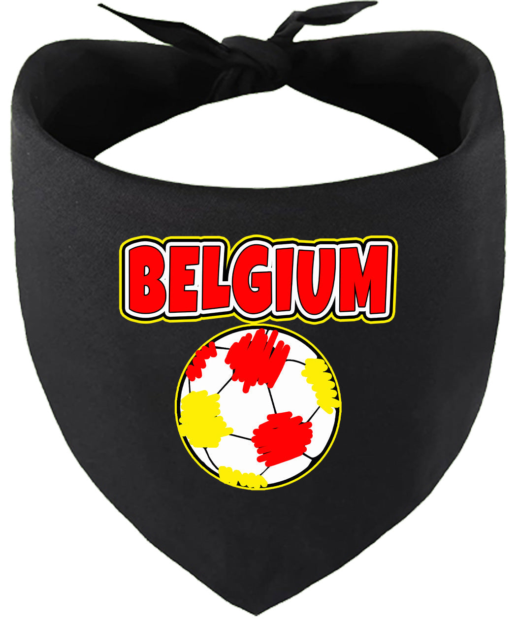 Belgium Soccer Pet Bandana Black