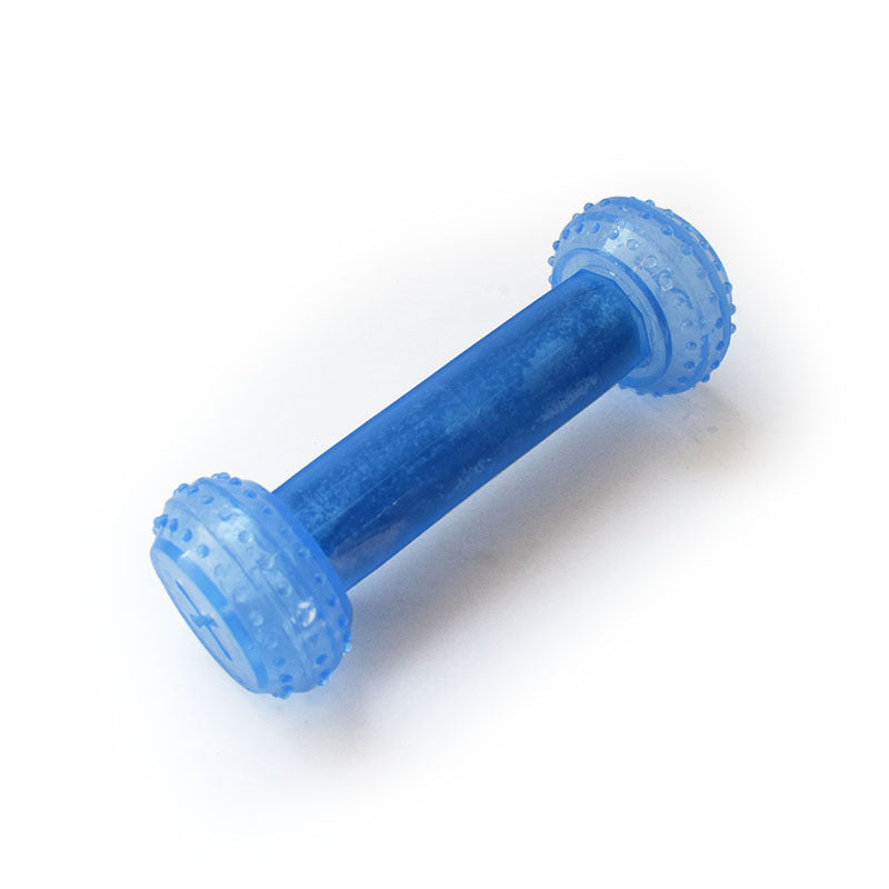 Dog Cooling Toy Puppy Teething Ring Freeze Dogs Chew Toy For Summer Tough Durable Pet Toys Barbell type