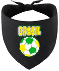 Brazil Soccer Pet Bandana Black