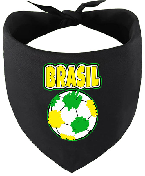 Brazil Soccer Pet Bandana Black
