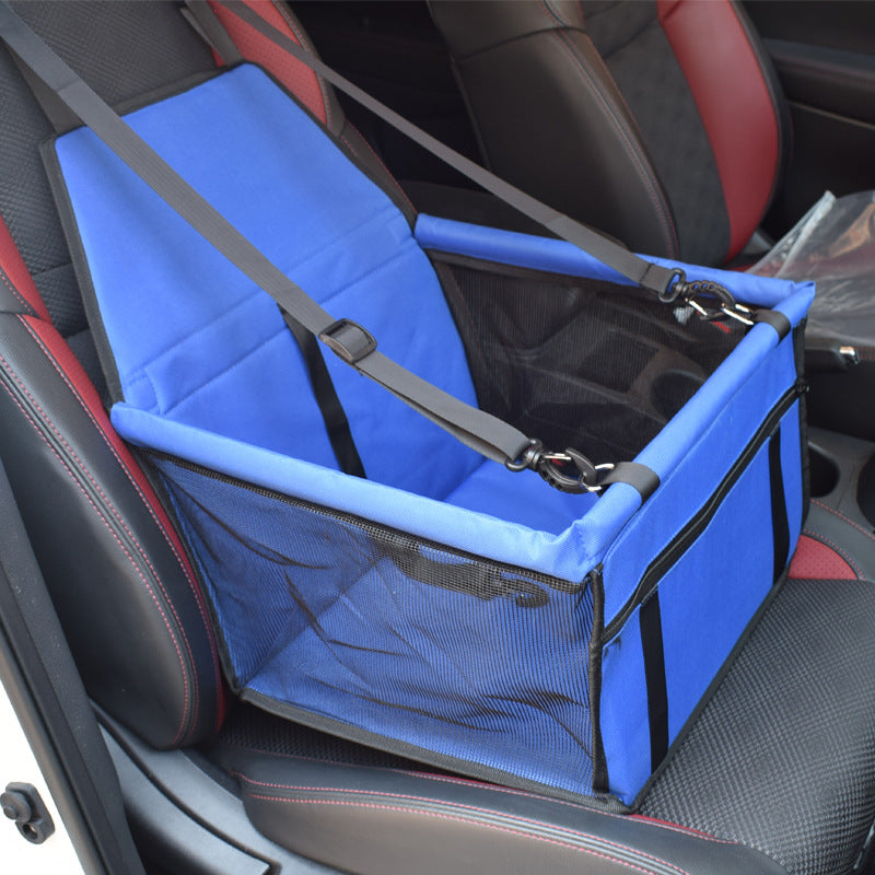 Dog Safety Mesh Travel Carrier Basket Blue