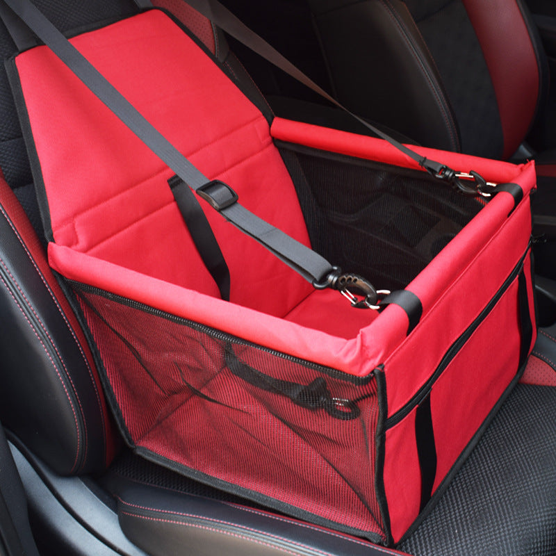 Dog Safety Mesh Travel Carrier Basket Red