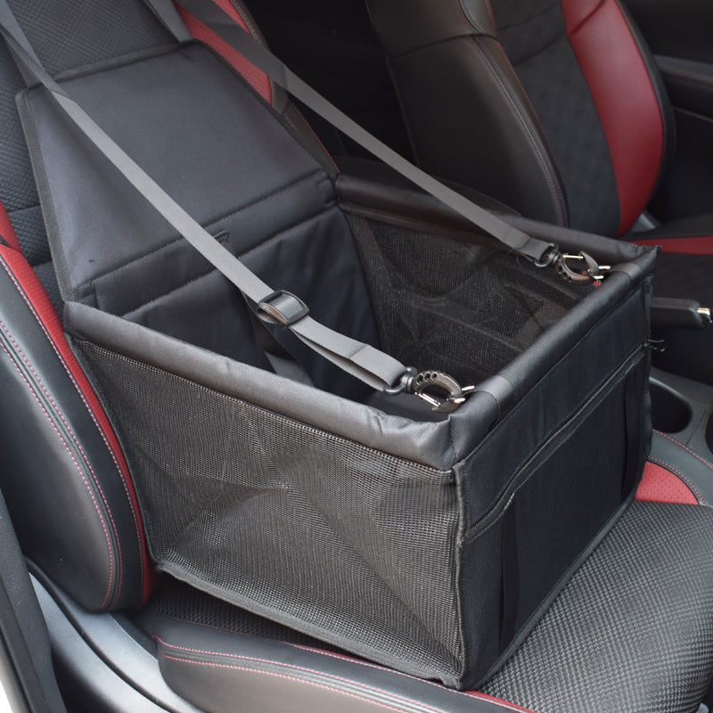 Dog Safety Mesh Travel Carrier Basket Black