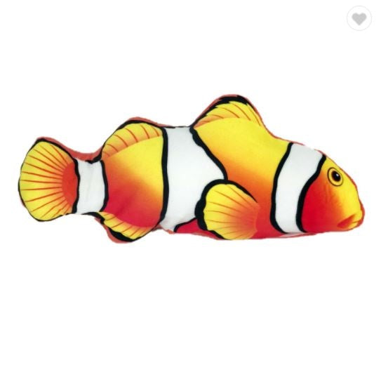 Electric Funny Cat Simulation Fish Beating Usb Jumping Cat Toy Clownfish