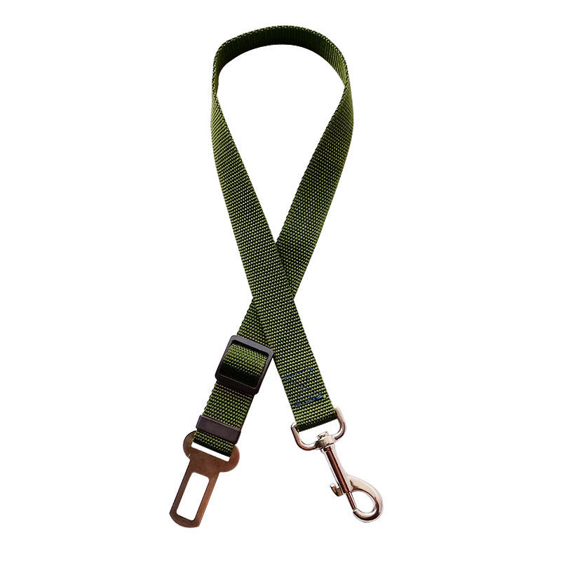 Adjustable Pet Cat Dog Car Seat Belt Pet Seat Vehicle Dog Harness Lead Clip Safety Lever Traction Dog Collars Dogs Accessoires Pets Products Army Green