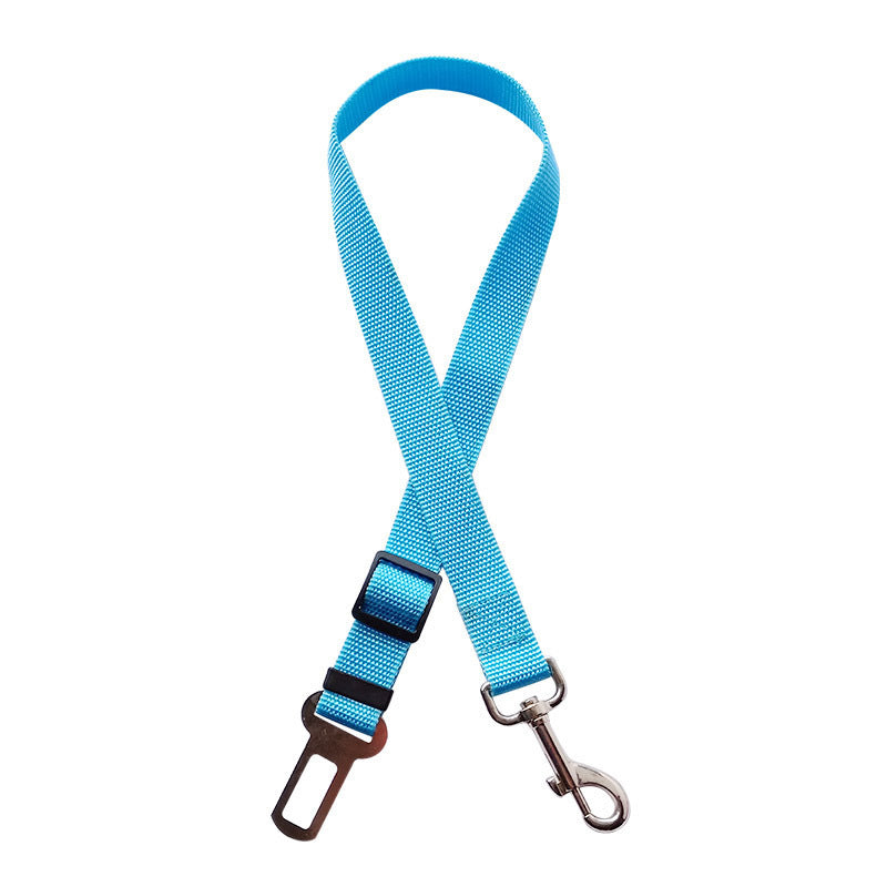 Adjustable Pet Cat Dog Car Seat Belt Pet Seat Vehicle Dog Harness Lead Clip Safety Lever Traction Dog Collars Dogs Accessoires Pets Products Sky Blue