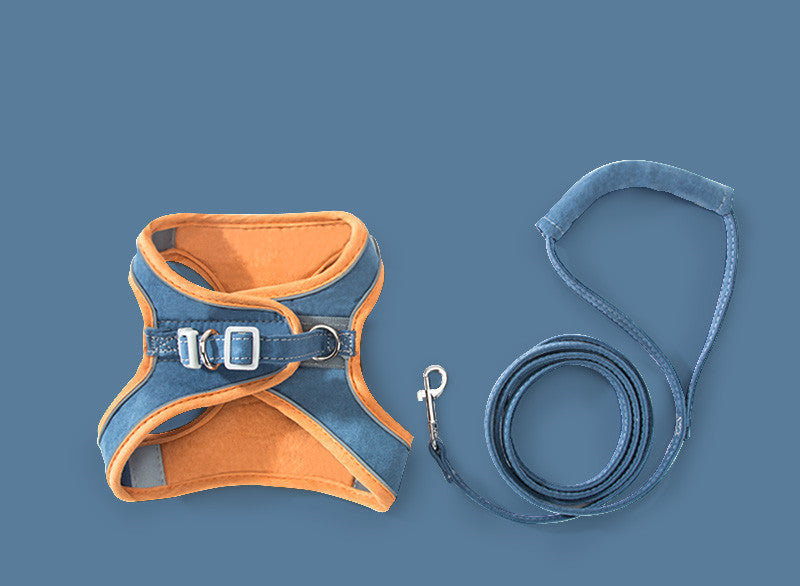 Cat Traction Rope Chest Strap To Prevent Breaking Free Pets Cat Strap Orange blue