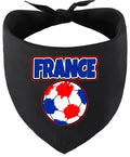 France Soccer Pet Bandana Black