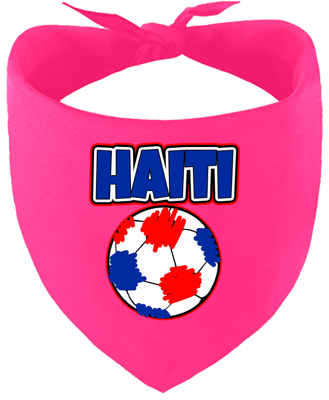 Haiti Soccer Pet Bandana Bright Pink