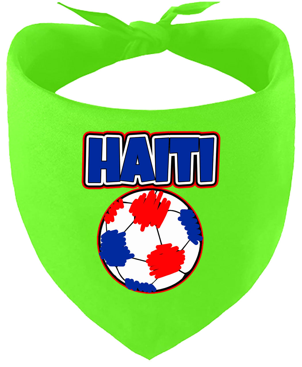 Haiti Soccer Pet Bandana Lime Green
