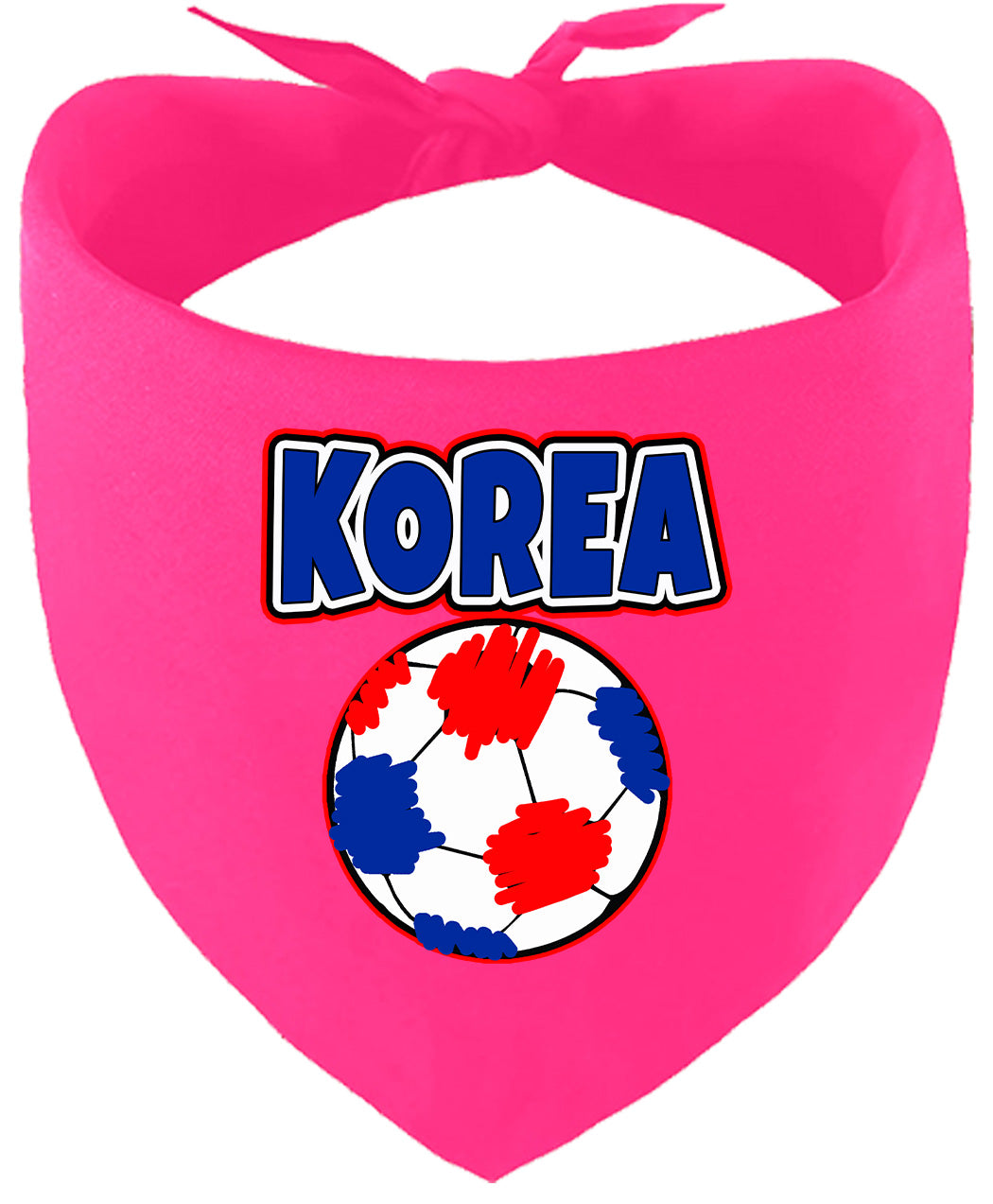 Korea Soccer Pet Bandana Bright Pink