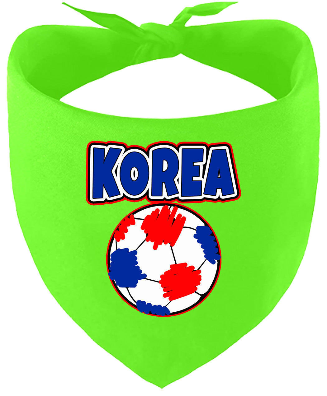Korea Soccer Pet Bandana Lime Green
