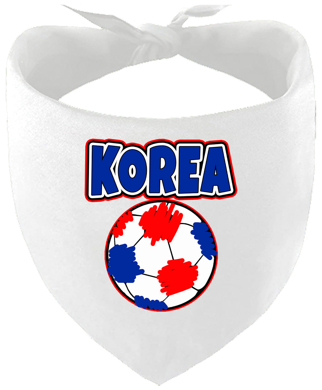 Korea Soccer Pet Bandana White