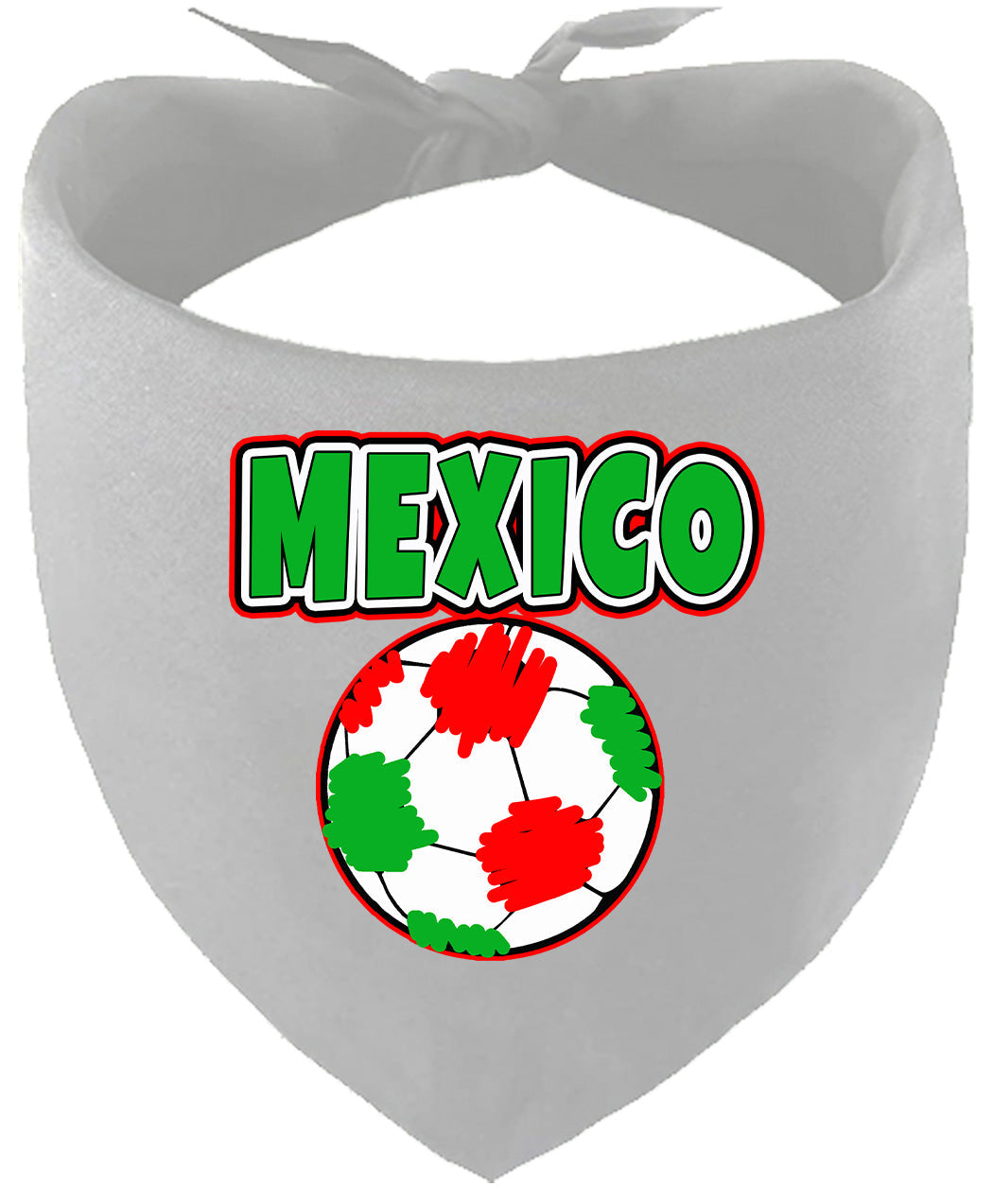 Mexico Soccer Pet Bandana Grey