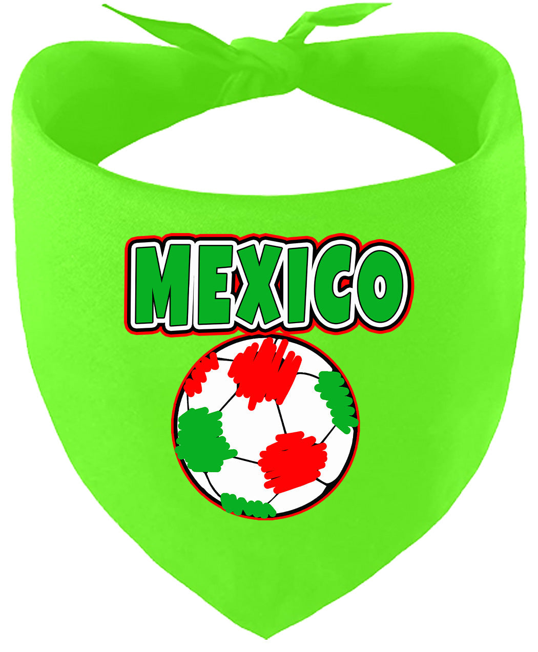 Mexico Soccer Pet Bandana Lime Green