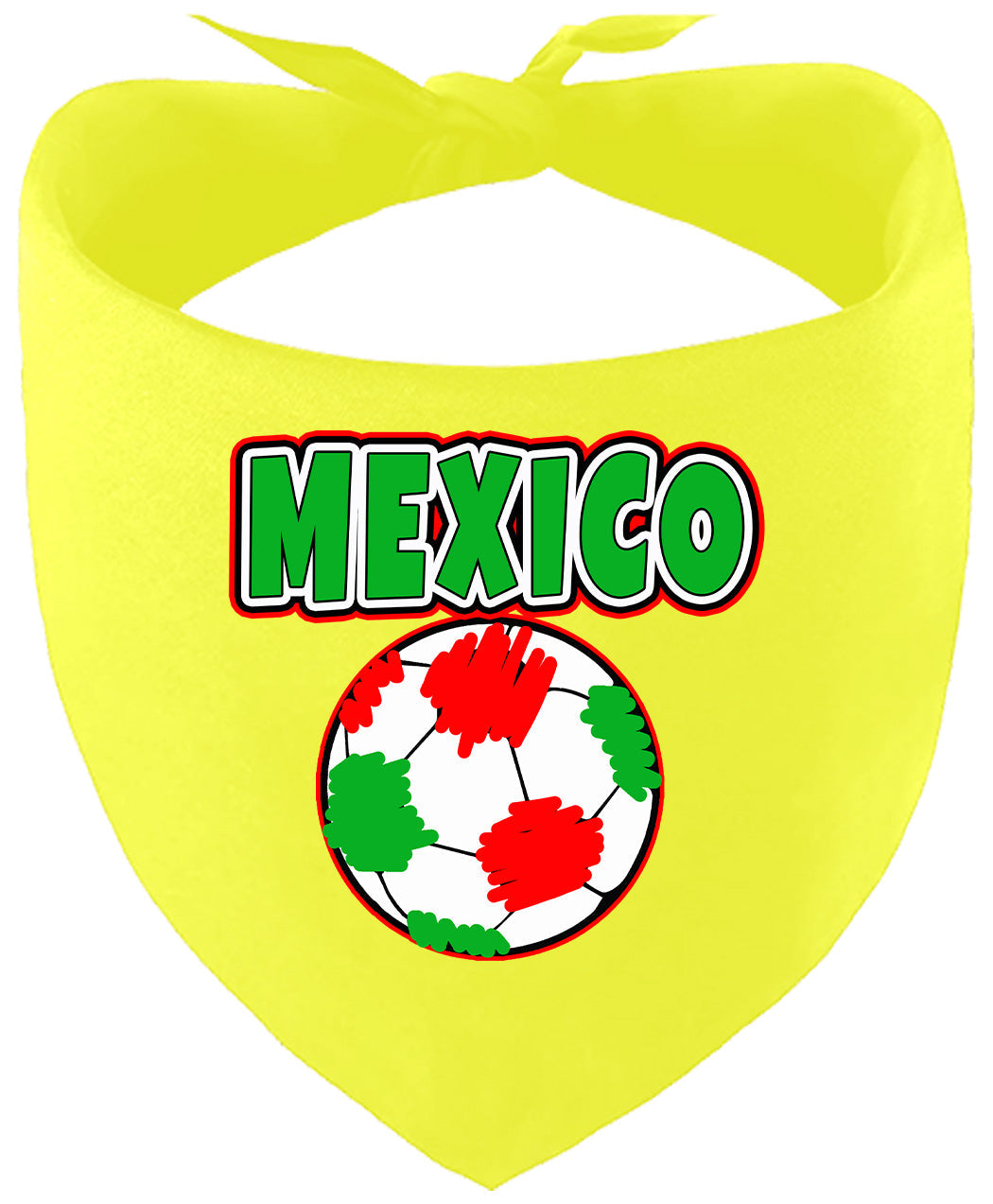 Mexico Soccer Pet Bandana Yellow