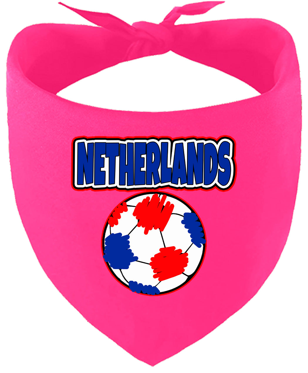 Netherlands Soccer Pet Bandana Bright Pink